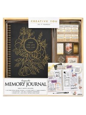 Creative You DIY Keepsake Memory Journal Kit 27 Piece 140 Page Scrapbook Gift
